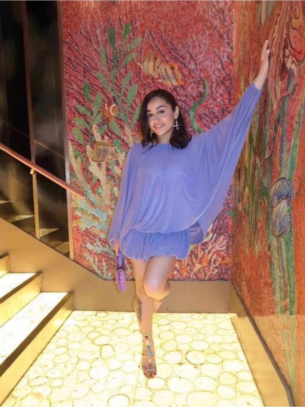 Lavender Batwing Mini Dress
